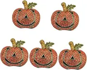[WRITWAA] 5pcs Retro Pumpkin Brooch Pin for Women Men Halloween Decorations Accessory
