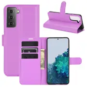 For Samsung Galaxy S21+ Plus Case Lychee Folio PU Leather Wallet Cover, Purple