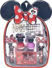 Townley Girl Disney Minnie Mouse s' Cosmetic Make-Up Gift Bag Set Includes Lip Gloss, Nail Polish & Hair Accessories for Children Girls from 3 Years