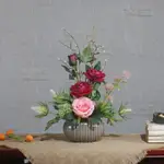 仿真花玫瑰花臥室裝飾花藝客廳餐桌擺設花茶幾絹花人造花辦公假花