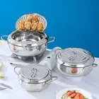 Deep Fryer Pot with Strainer Basket Thermometer Stainless Steel Deep Frying Pot