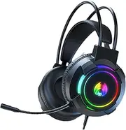 Gaming Headset 7.1 Surround Sound, Active Noise Cancellation, RGB Light, Comfortable Over-Ear, Black