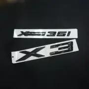 1x XDrive 35i + 1x Big X3 Black Glossy Plastic Sticker Emblem Badge Turbo 3D N55 (for: Renault)