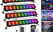 LED Stage Lights Bar 4Pack - 72W IP66 Waterproof Dimmable RGB DJ Wall Wash