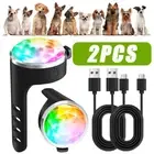 2X Led Dog Night Light Up Collar Pendant Tag Flashing Pet Puppy Luminous Bright
