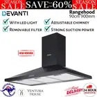 Devanti Range Hood Rangehood 90cm 900mm Wall Mount Kitchen Canopy Pyramid Black