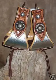 Quality Custom US Made 4" Bell Stirrups, For Saddle, with Berry Conchos! G&E