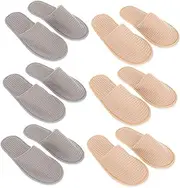 6 Pair Spa Slippers for Women Hotel Slippers Nonslip Sole for Bathroom Home Use