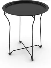 Metal Side Table - Stylish Folding Tray Table, Sturdy Steel Construction with We