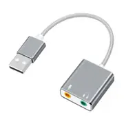 Usb Audio Adapter External Stereo Sound Card With 3.5Mm Headphone And Microphone Jack