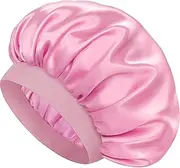 Silk Bonnet for Sleeping Women, Double Layer Hair Satin Bonnets with Elastic Band, Sleep Cap Curly Natural Hair