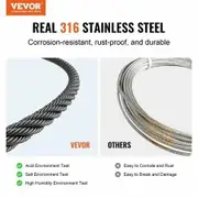 T316 Stainless Steel Cable 3.18mm 7x7 Steel Wire Rope 152.4m Cable Railing