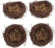 Gatuida 4pcs Creative Bird Nest Decor Vivid Simulation Bird Nests for Garden Home Lightweight Durable Thread Design Unique Pet Hideouts Present Ideas Rustic Indoor Outdoor Decoration