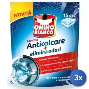 3x Omino Bianco Limescale Tabs Washing 15 Pieces Hygiene