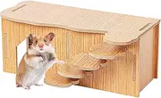 Animal Habitat Decoration,Animal House Accessories | Animal Wooden Living House with Climbing Ladder for Dwarf Hamster, Gerbil Hamster