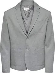 ONLY & SONS Mark Blazer Mens Size M Grey Melange Stretch RRP £55