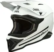 ONeal 1SRS Solid S25, motocross helmet , color: Matt White/Black , size: M