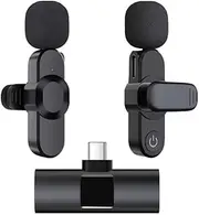 Wireless Lavalier Microphone, Lapel Mic for Recording Podcasts TikTok Vlog ASMR YouTube Videos Livestream Interview Content Creator For Android iPhone iPad DSLR Go-Pro Cameras Computer Laptop (2 Mic)