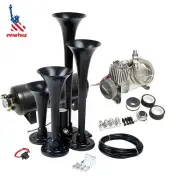 For Truck Car Train Horn Kit 4 Trumpets Semi Loud System 1.5G Air Tank 150PSI (for: Ford)