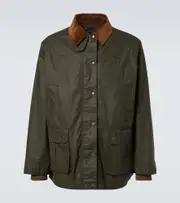 [Miu Miu] Miu Miu Corduroy-trimmed poplin field jacket AU 93 green