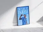 Benson Boone Music Poster Bright Blue Aesthetic Print for Teen Room or Gift Idea