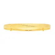 Gold Plated Silver 45mm Oval Engraved Expandable Children's Bangle