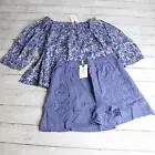 NWT Good Hart Matilda Jane Women's Size L Peasant Floral Top Linen Shorts Lot