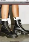 Women's Dr. Martens Leona Leather Heeled Boot in Vintage Black sz 8 NWT $200R