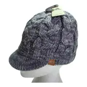 New Adidas Women's Crystal Brimmer Beanie Onix Gray Fleece Lined Hat NWT
