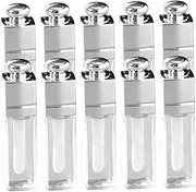 10Pcs Empty Lip Gloss Tubes, 3ml Refillable Cosmetic Containers Bottles, Reusable Lip Balm Bottles with Wand for DIY Makeup Lipgloss Making Kit