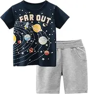 [BINIDUCKLING] Toddler Short Set Boy Summer Outfit Graphic Tee and Shorts 2-8 Years