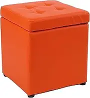 Square Storage Upholstered Footstool Multifunctional PU Leather Vanity Stool with Shoe Bench and Piano Seat