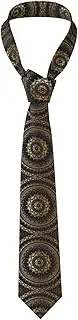 [YANYU] Mandala Print Men Necktie Classic And Stylish Ties For Business Weddings And Special Occasions, Black