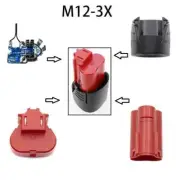 1set M-12 3 Cell Li-ion Battery Plastic Case Box Part Shell Tool,For 12V