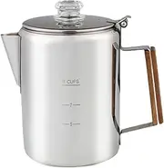 9 Cup Coffee Percolator With Scale Stainless Steel Clear Lid Coffee Maker For Camping And Home Use Portable Coffee Pots