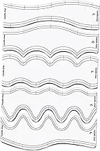 Frediuo 5X Wave Rulers Quilting Rulers DIY Quilting for Machine Quilting Patchwork Templates Sewing Accessories Quilting Templates