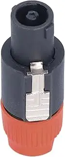 ANKROYU 4 Pole Speaker Plug, ABS Audio Equipment Connector with Brass, Firmly Audio Power Amplifier Connector for Mixers, Amplifiers, Audio Equipment (Orange)