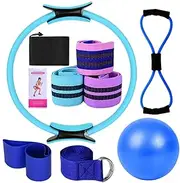 Pilates Ring Set, Pilates Equipment Set - Exercise Ball, Pilates Ring Kit - Stretch Belt, Training Accessories, Multifunctional Home Equipment for Gym, Adults Women