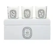 Diptyque Votive Candle Trio Baies, Roses, And Figure 2.4oz / 70g Each