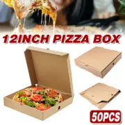 50pcs 12 Inch Pizza Boxes Disposable Cardboard Takeaway Packaging Storage Boxes