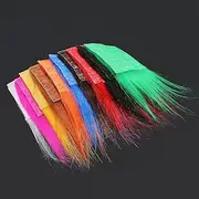 Tigofly 10 pcs 8X8cm 10 Colors Furabou Long Hair Craft Fur Synthetic Fiber Streamer Tail Wing Fly Fishing Tying Materials
