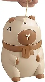 Toothpick Dispenser, Toothpick Holder, Travel Toothpick Case, Automatic Smart Organizer, Cute Capybara Design, 10x7x7.5cm, Ideal for Kitchen, Bathroom, or Restaurant Use