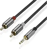 3.5mm Stereo Jack Male to 2RCA Male OFC Audio Cable Metal+Foil for Speakers Amplifier 30cm 1.8m(0.3m)