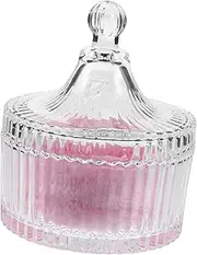 FOMIYES Extra Large Fluffy Powder Puff for Women Soft Plush Body Powder Applicator with Glass Container Cute Pink Bow Design for Foundation