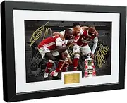 12x8 A4 Signed"2020 FA CUP WINNERS" Alexandre Lacazette Pierre-Emerick Aubameyang Pepe Arsenal FC Autographed Photo Photograph Picture Frame Football Soccer Poster Gift