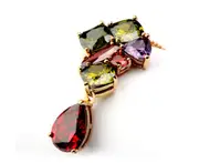 Elegant Mona Lisa Mulitcolor and Multishaped Zircon Pendant
