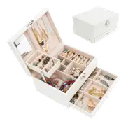 Jewellery Storage Box Girls Rings Necklaces Display Organiser Storage Case