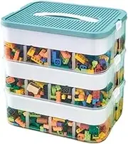 Toy Organizer Bins, 3 Layers Storage Containers for Building Brick Storage,Building Blocks Storage, Plastic Stackable Organizer Bin Toy Chest，Plastic Stackable Organizer Bin Toy Chest