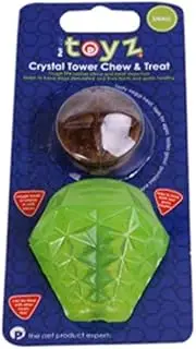 Petface Toyz Crystal Tower Chew and Treat Dog Toy, Green