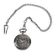 Mens Black Transparent Skeleton Mechanical Pocket Watch Roman Numerals Display